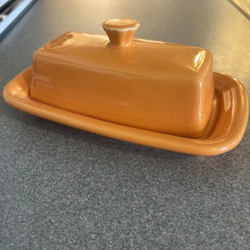 Fiesta Fiestaware Orange Tangerine Butter Dish With Lid