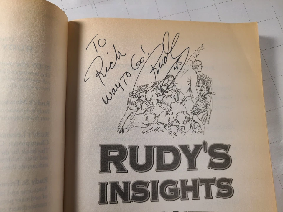 Rudy's Insights For Winning In Life: By Rudy's Ruettiger: Autographed Paperback Foto 3 de 4
