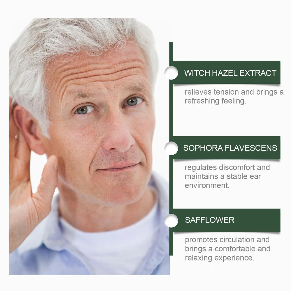 1-5 PACK gotas para el cuidado del oído fórmula suave, tratamientos para el tinnitus gotas para los oídos, alivio Foto 4 de 4