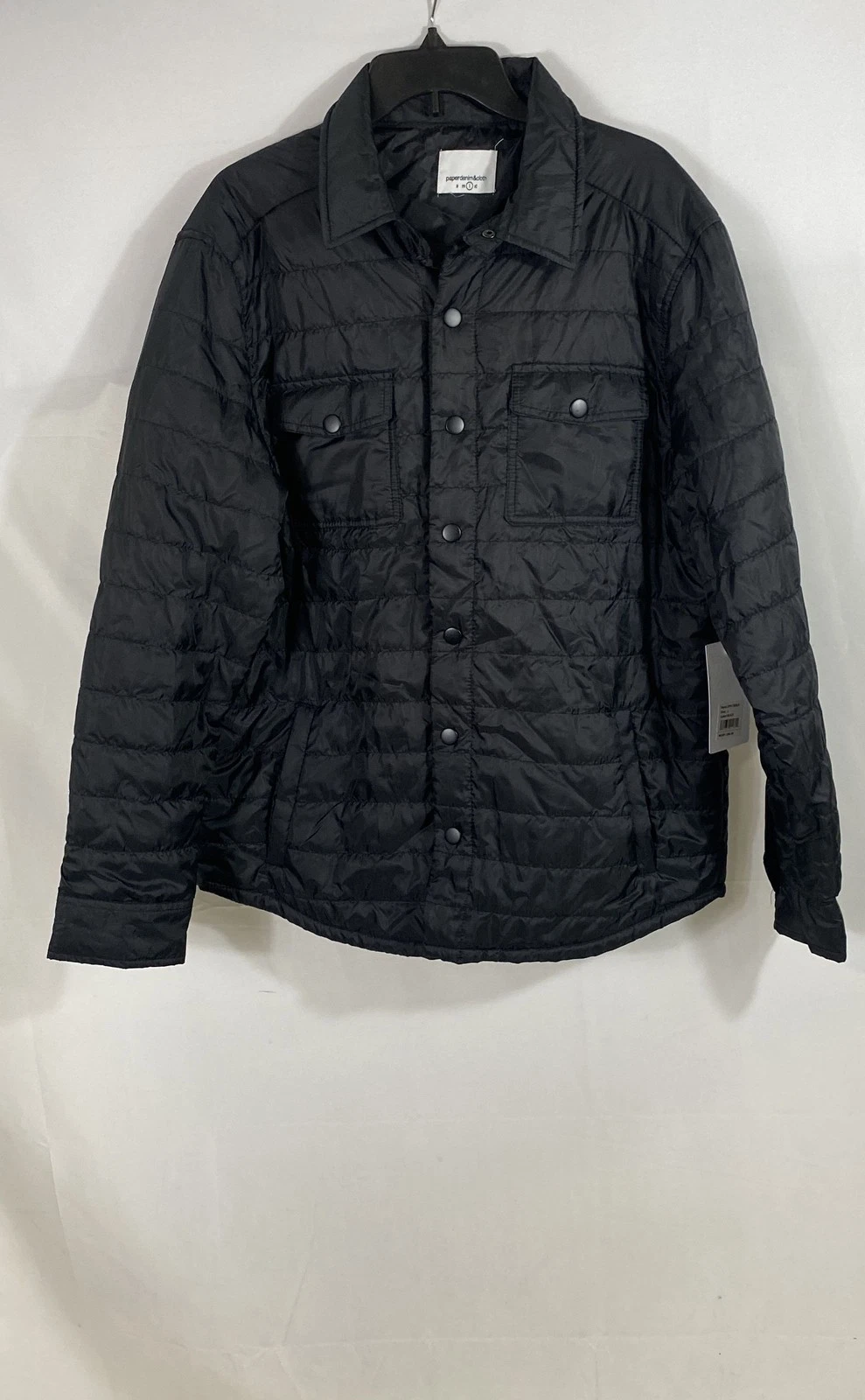 Paper Denim & Cloth Men's Black Quilted Puffer Shirt Jacket NWT Sz L