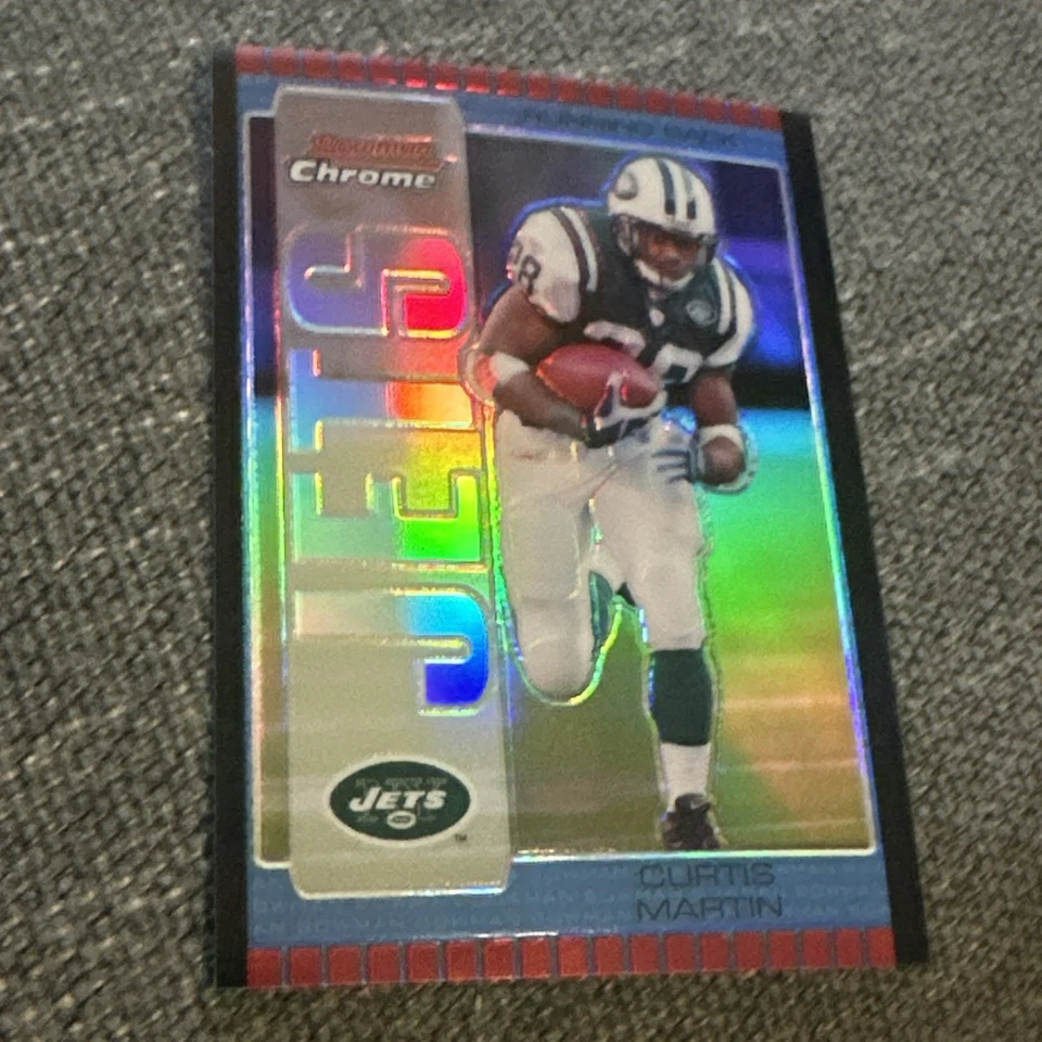 2005 BOWMAN CHROME CURTIS MARTIN #7 BLUE REFRACTOR #031/250 SP RARE!!! - Image 2 of 4