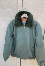 Vintage Sears Work Leisure Green Flight Bomber Jacket Size Large Made In Korea