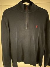 Polo Ralph Lauren Men  s Quarter Zip Pullover Sweater Black Size L