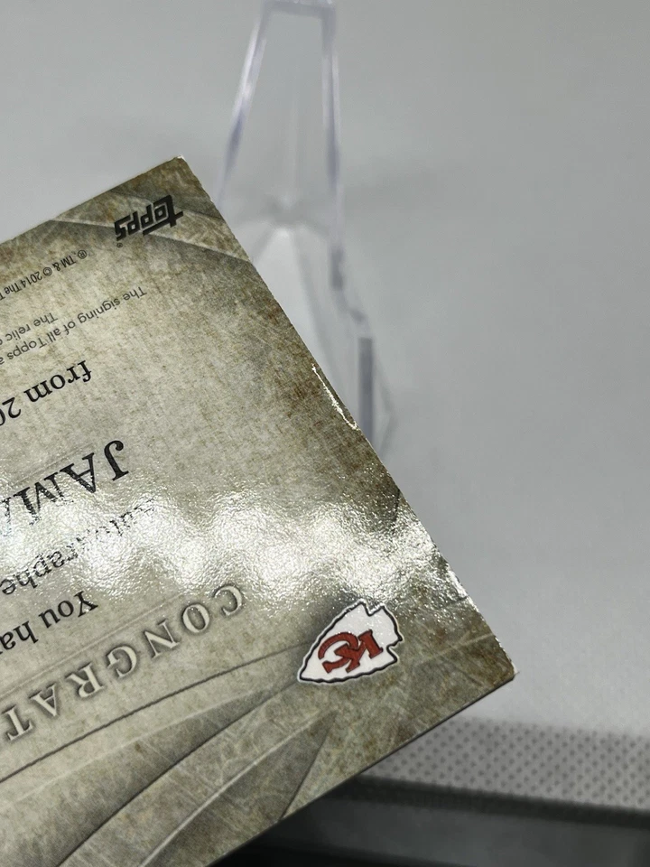 2014 Topps Five Star Jamaal Charles Patch Auto 1/1 Chiefs Card #FSAJP-JC - Image 3 of 4