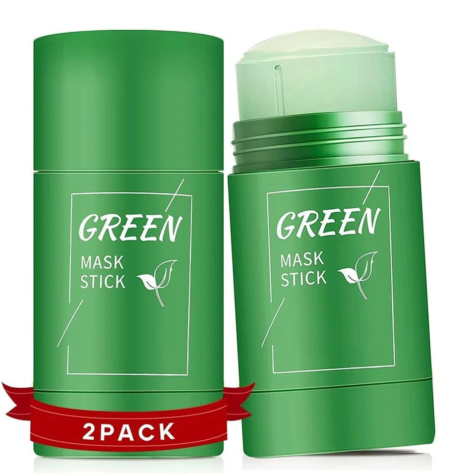 2X Green Tea Clay Mask Stick Purifying Deep Cleansing Blackhead Acne Remover - Image 3 of 4