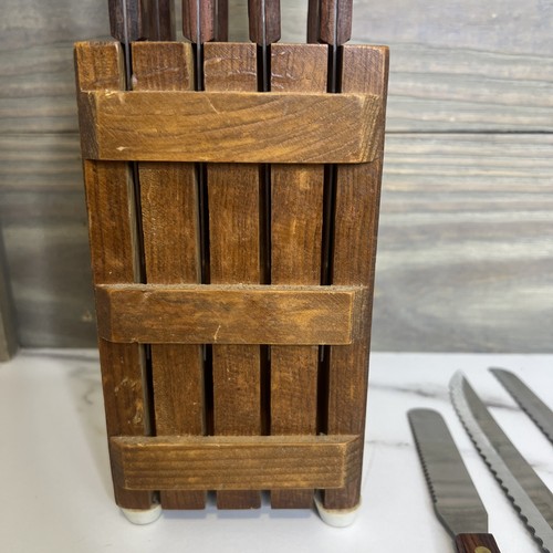 Vintage Japanese Stainless Steel Knife Set With Block 13 Knives - Picture 6 of 14