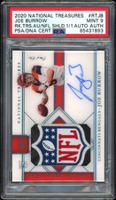 2020 National Treasures Joe Burrow Rookie Patch Auto NFL Shield RPA RC PSA 9
