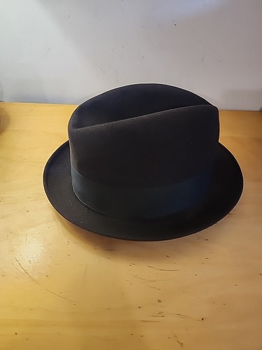 Vintage Dobbs Fifth Avenue Twenty Homburg Fedora Hat Mens 7 1/4 Brown Guild Edge - 第 4/9 張圖片