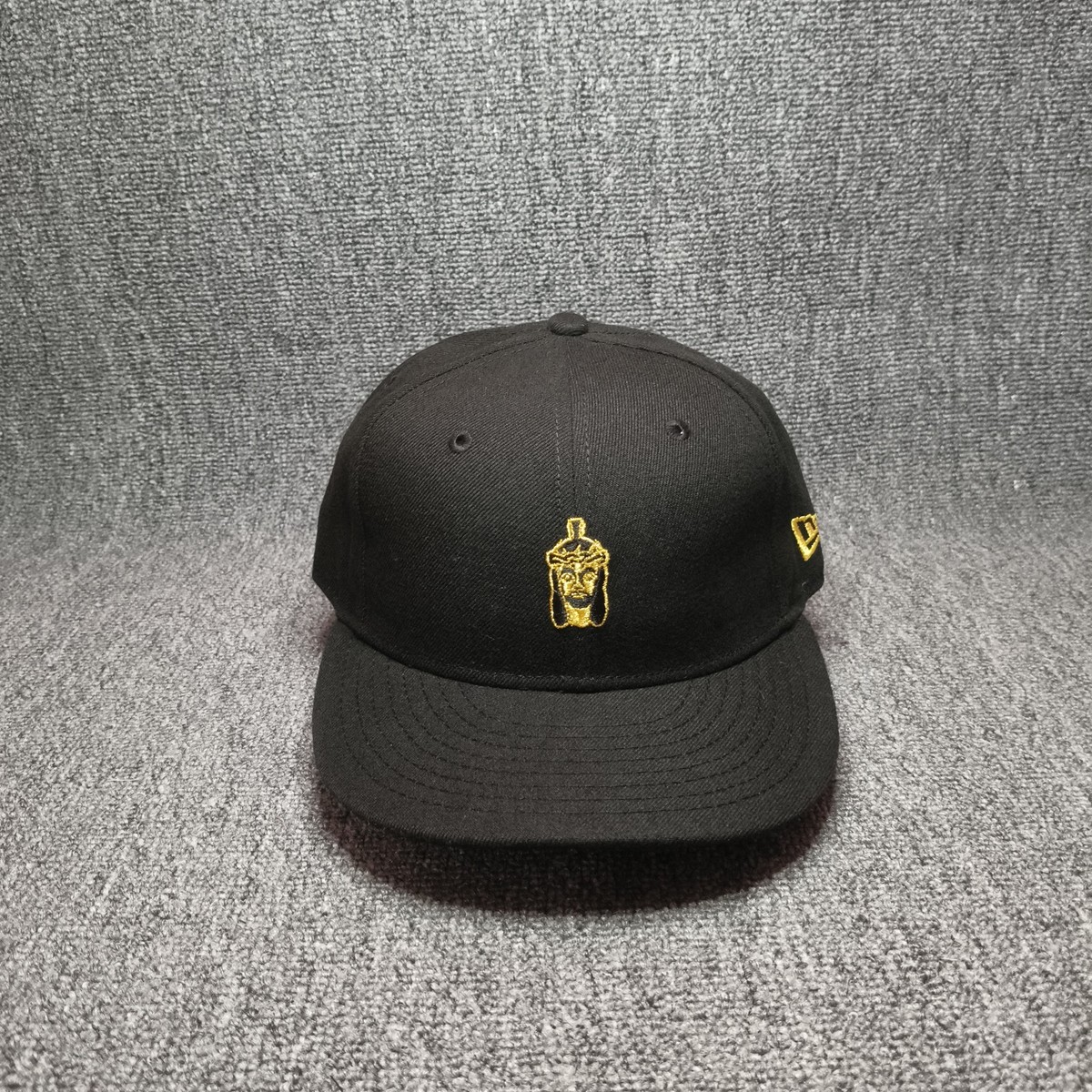 New Era 9Fifty Black Gold Iconic Face Snapback Hat Cap Adjustable