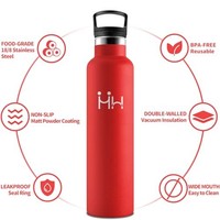 Edelstahl Trinkflasche 1L, Auslaufsicher, Bpa-Frei, Doppelwandig, Thermosflasche