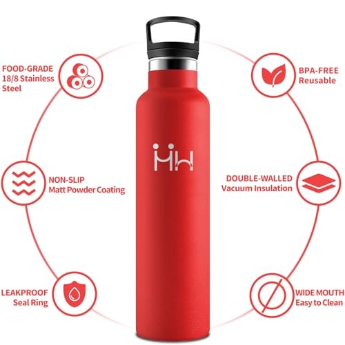 Edelstahl Trinkflasche 1L, Auslaufsicher, Bpa-Frei, Doppelwandig, Thermosflasche-image