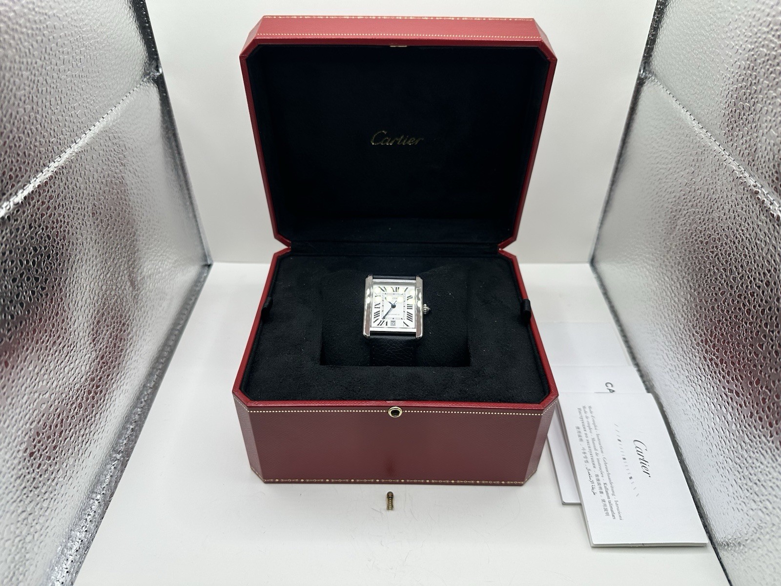 Cartier Tank Solo XL 3800, 31 X 41mm, Leather Band, Men’s Watch W/Box -DG11