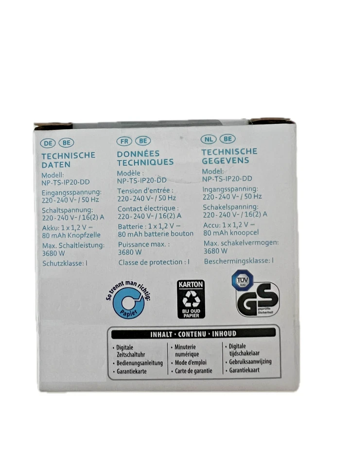 2-10x Workzone Zeitschaltuhr Timer digital Innenbereich 10 Programme 3860W - Bild 3 von 4