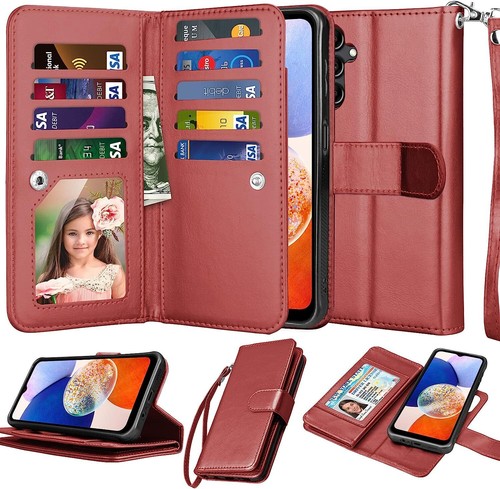 Funda de cuero billetera con soporte para teléfono Samsung Galaxy A15 A14 A54 5G A03S A13 - Imagen 10 de 75