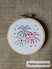 Counted Cross Stitch Patriotic Fireworks Pattern