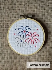 Counted Cross Stitch Patriotic Fireworks Pattern