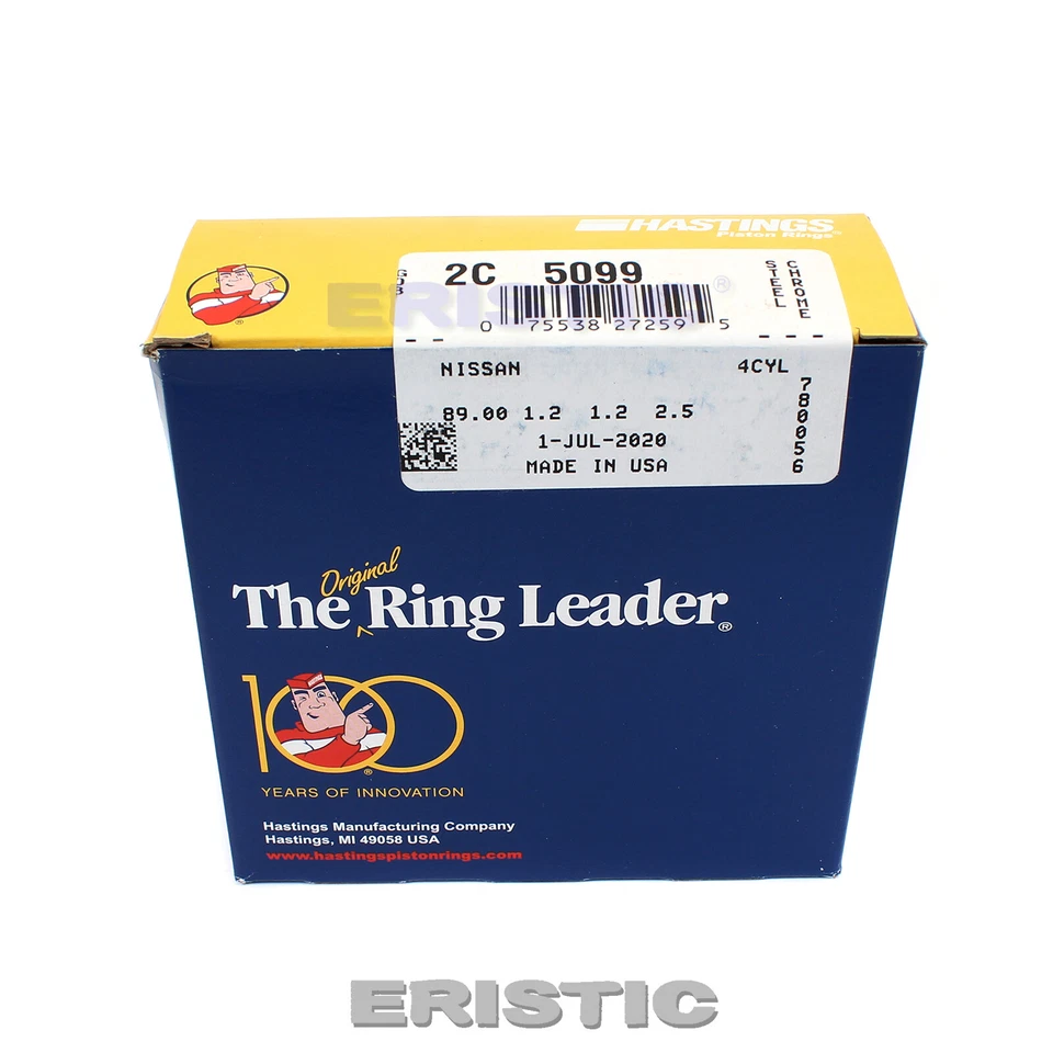 Fits 98-17 Nissan Altima Frontier Sentra 2.4L 2.5L L4 DOHC Hastings Piston Rings Foto 4 de 4