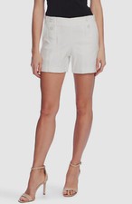 79 Vince Camuto Womens White Double Weave Button Chino Shorts Size 12
