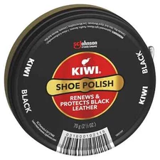 KIWI Shoe Polish, "Black," 2.5 oz (70g) Metal Tin - Brand New