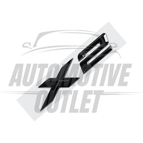 X2 LETTERING REAR BOOT LID TRUNK BADGE EMBLEM FOR BMW XDRIVE SERIES, GLOSS BLACK - Picture 3 of 4