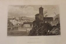 VICTORIAN GERMAN PRINT EGLISAU GERMANY 20cms by 13cms P1167