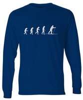 Men's Evolution Of Man To Cross Country Skier Long Sleeve T-shirt Ski Gift Tee Men's Evolution Of Man To Cross Country Skier Long Sleeve T-shirt Ski Gift Tee