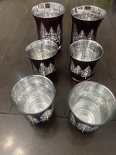 Beautiful Glass Candle Holder Cup Set Of 6