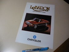 Chrysler Lebaron Convertible Turbo Japanese Brochure E-kc22k