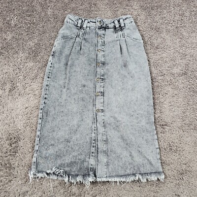 Gray Button Front Jean Skirt Free People Skirt Womens 30 Gray A