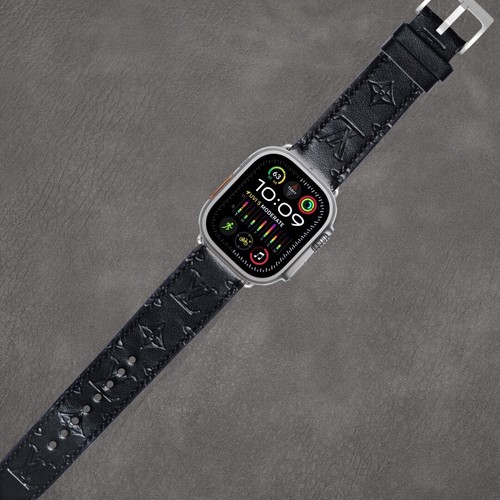 Luksusowy pasek do zegarka Apple Watch seria 1 2 3 4 5 6 7 8 9 10 SE ULTRA 1 2 L czarny - Zdjęcie 7 z 11