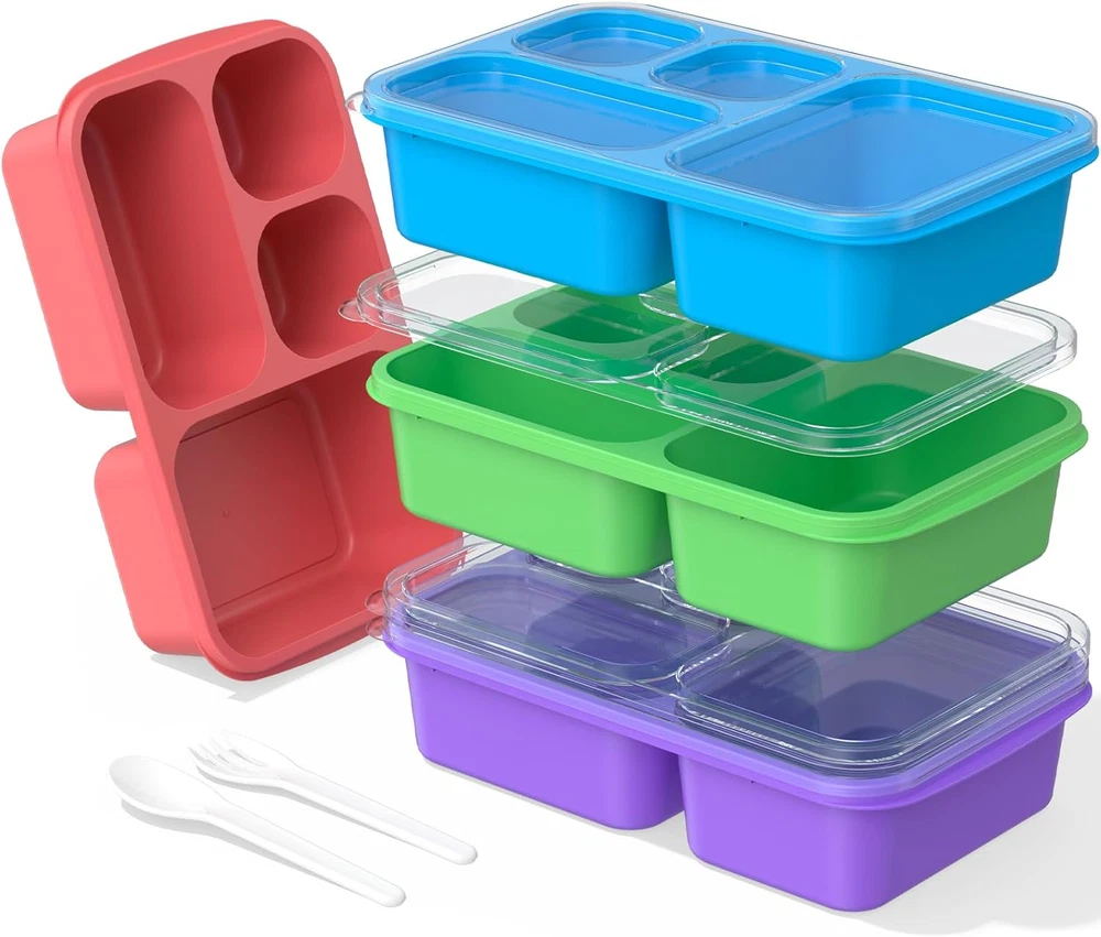 Bento Box Lunch Box 4 Pack Meal Prep Container for Kids Adults