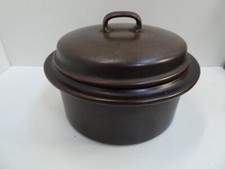 VINTAGE ARABIA RUSKA POTTERY BOWL CROCK TUREEN BROWN LIDDED CASSEROLE POT
