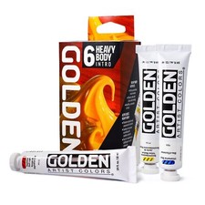 Golden Heavy Body Acrylic Paint Set 0.75 Fl Oz Pack of 6 Multicolor Heavy Pig...