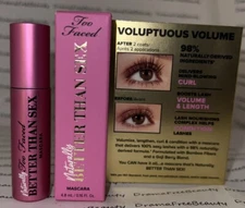 Too Faced Naturally Better Than Sex Black Volume Mascara Deluxe 4.8ml. Mini BNIB