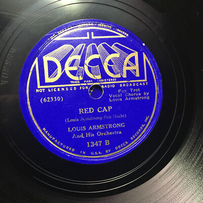 78 RPM Louis Armstrong Public Melody #1 1937' Decca Jukebox Record