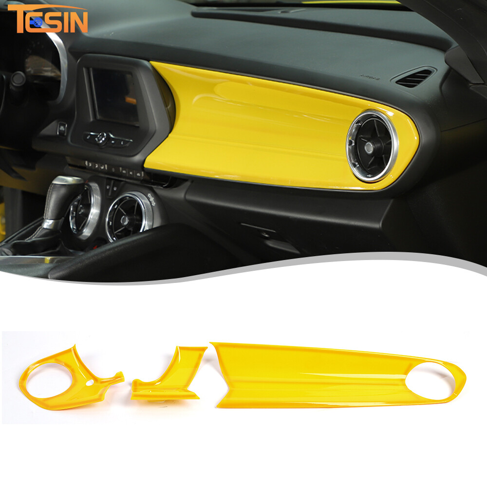 Yellow Console Dashboard Panel Cover Trim For Chevrolet Camaro 2016+ Accessories
