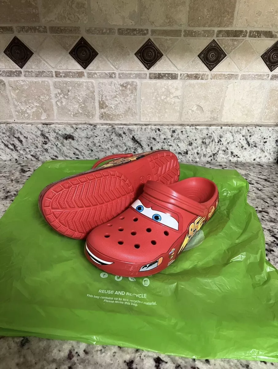 Lightning mcqueen hotsell crocs size 12
