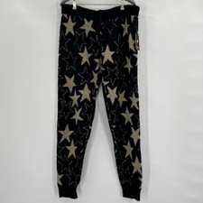 PJ Salvage Shining Star Knit Sweatpant Pajama Pants sz S Black/Gold RASSP1 NWT