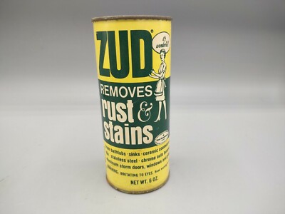 VINTAGE ZUD  RUST & STAIN REMOVER EMPTY CARDBOARD AND METAL CONTAINER GREAT...