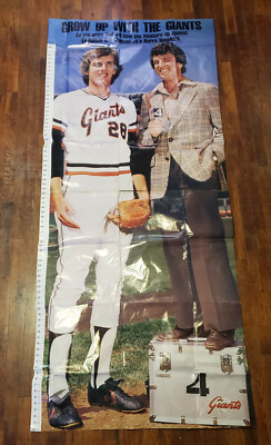 Vintage Giants Poster Grow Up With the Giants Ed Halicki & Barry Tompkins MLB