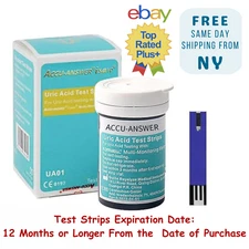 Accu-Answer iSaw Uric Acid Test Strips-25 Test Strips Total-USA Seller