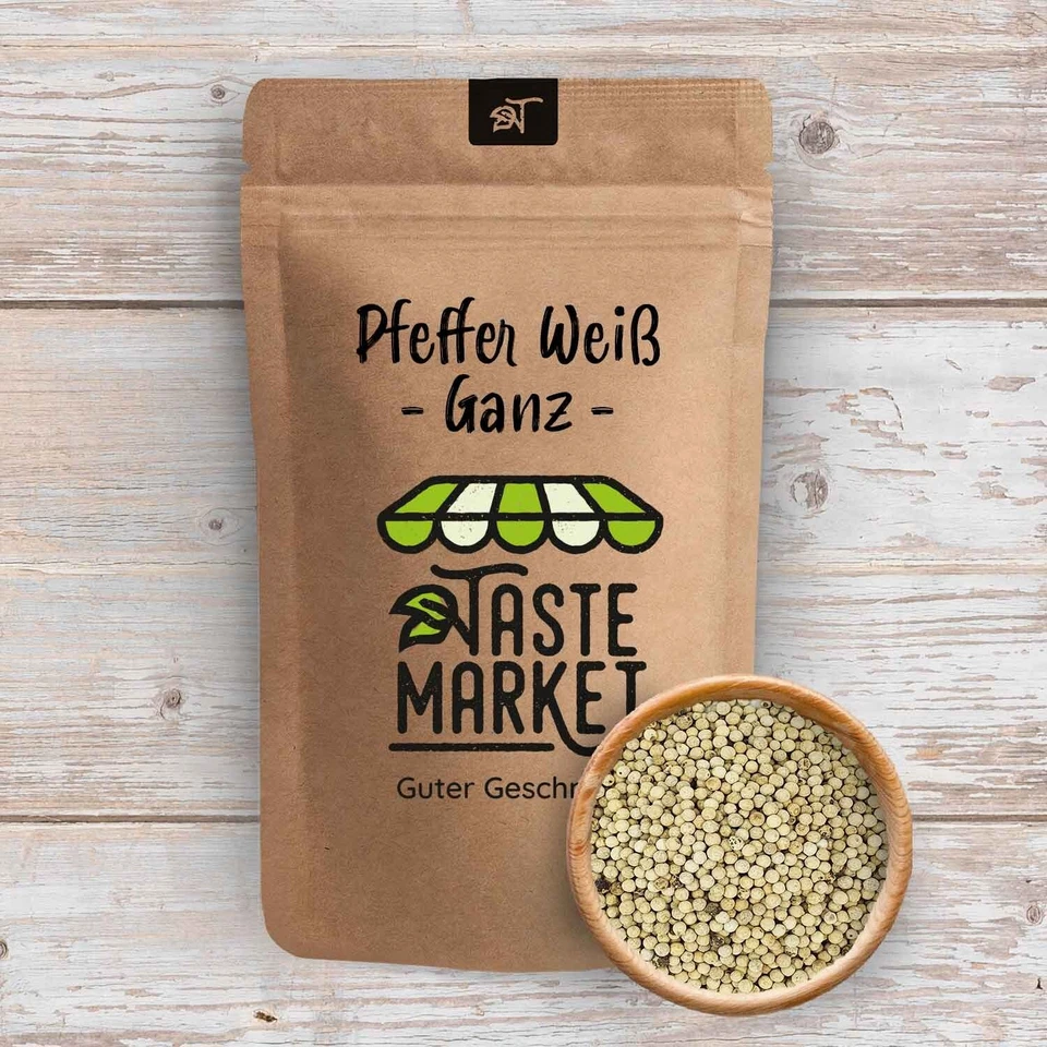 Pfeffer weiß ganz | GRÖSSENAUSWAHL weißer ganzer Pfeffer | Pfefferkörner | - Bild 2 von 4