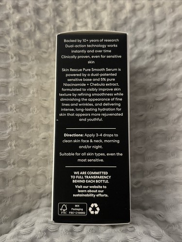 Bare Minerals Skin Rescue Pure Smooth Serum Wrinkles Corrector 1fl oz Skincare - Picture 4 of 4