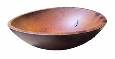 vintage / primitive rustic wood farmhouse Dough Bowl hand carved 13.5" x 13 x 5"