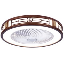 22" Invisible Ceiling Fan with Light and Remote LED Semi Flush Mount Chandelier