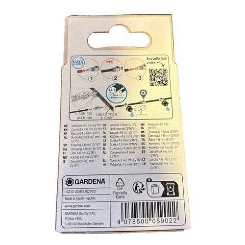 Gardena 13213-20 Micro-Drip-System Verbinder 4,6 mm (3/16) - 10 Stück 13213 - Picture 2 of 2