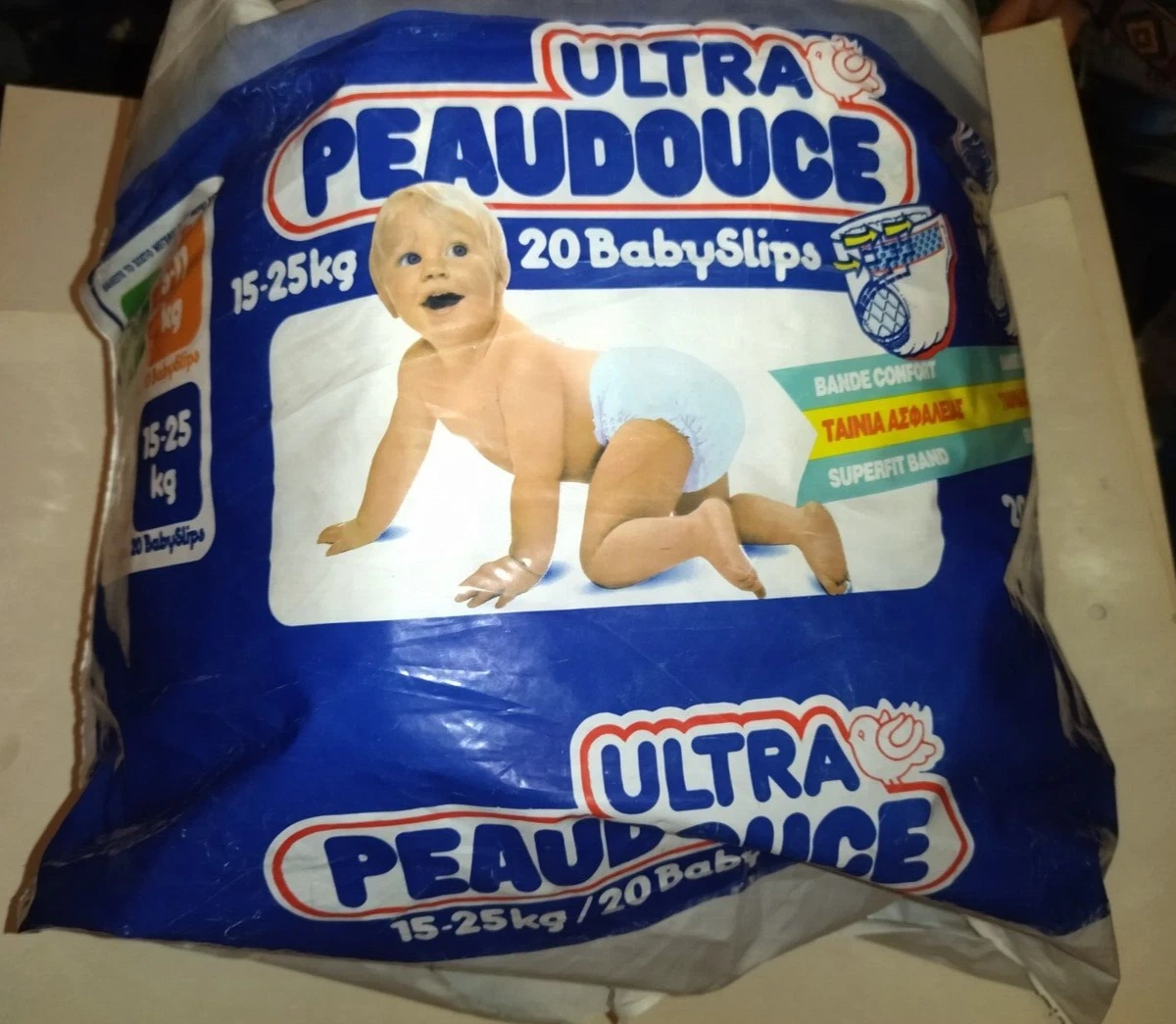Vintage diapers ultra peaudouce 15 25 kg 20 babyslips plastic