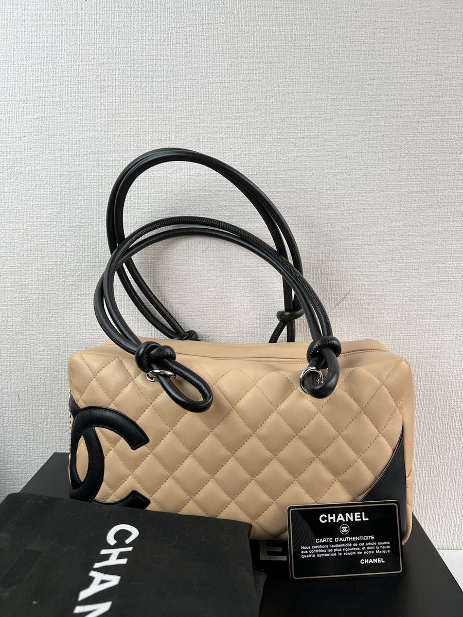 CHANEL Cambon Line Bowling Bag Beige