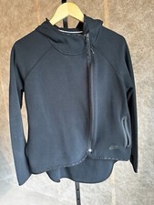 Nike Womens Tech Fleece Asymmetric Cape Full Zip Hoodie Black Jacket Size Medium