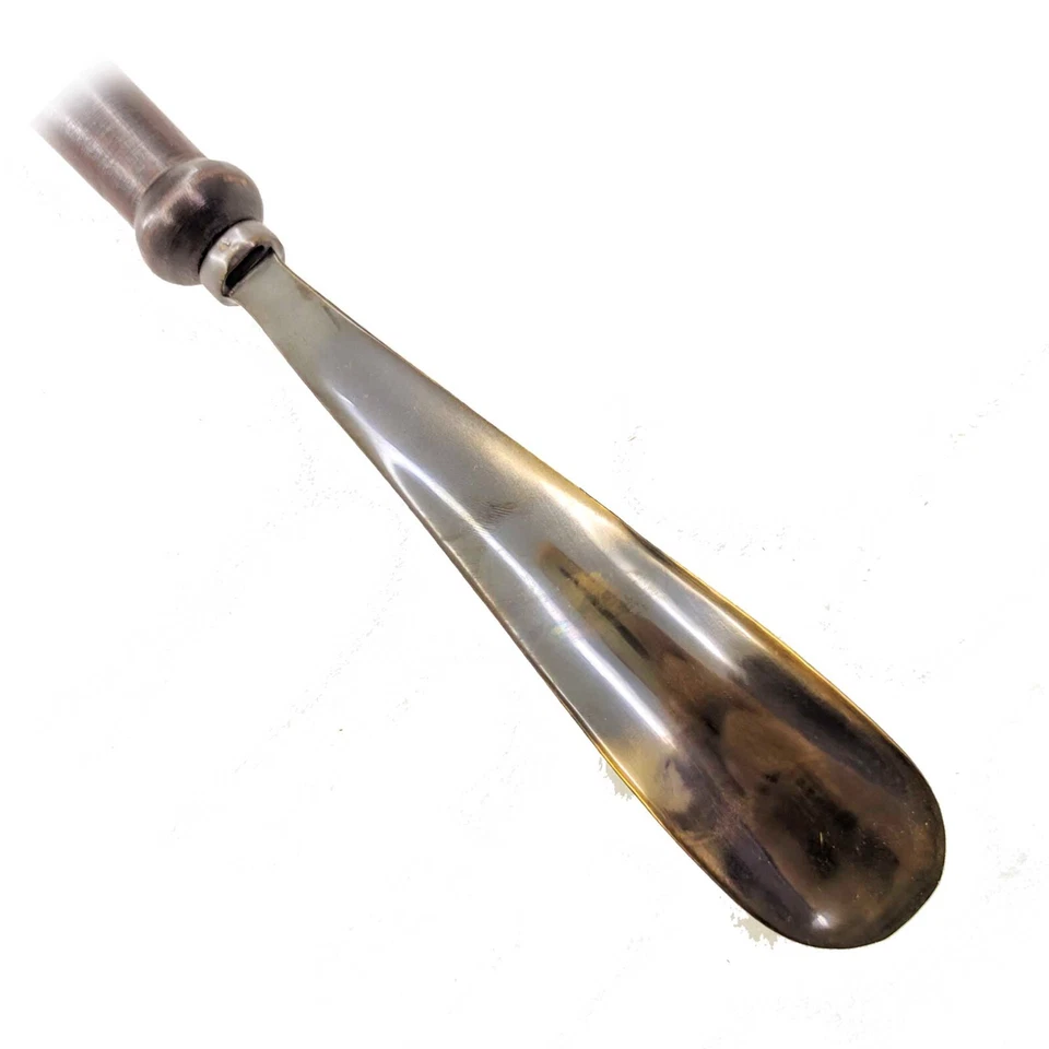 Zapato de latón vintage cuerno mango de águila cabeza mango de madera regalo de Navidad decoración del hogar Foto 3 de 3